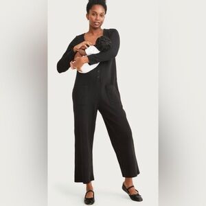 Hatch Womens The Daily Feed Maternity Jumpsuit Black sz 1